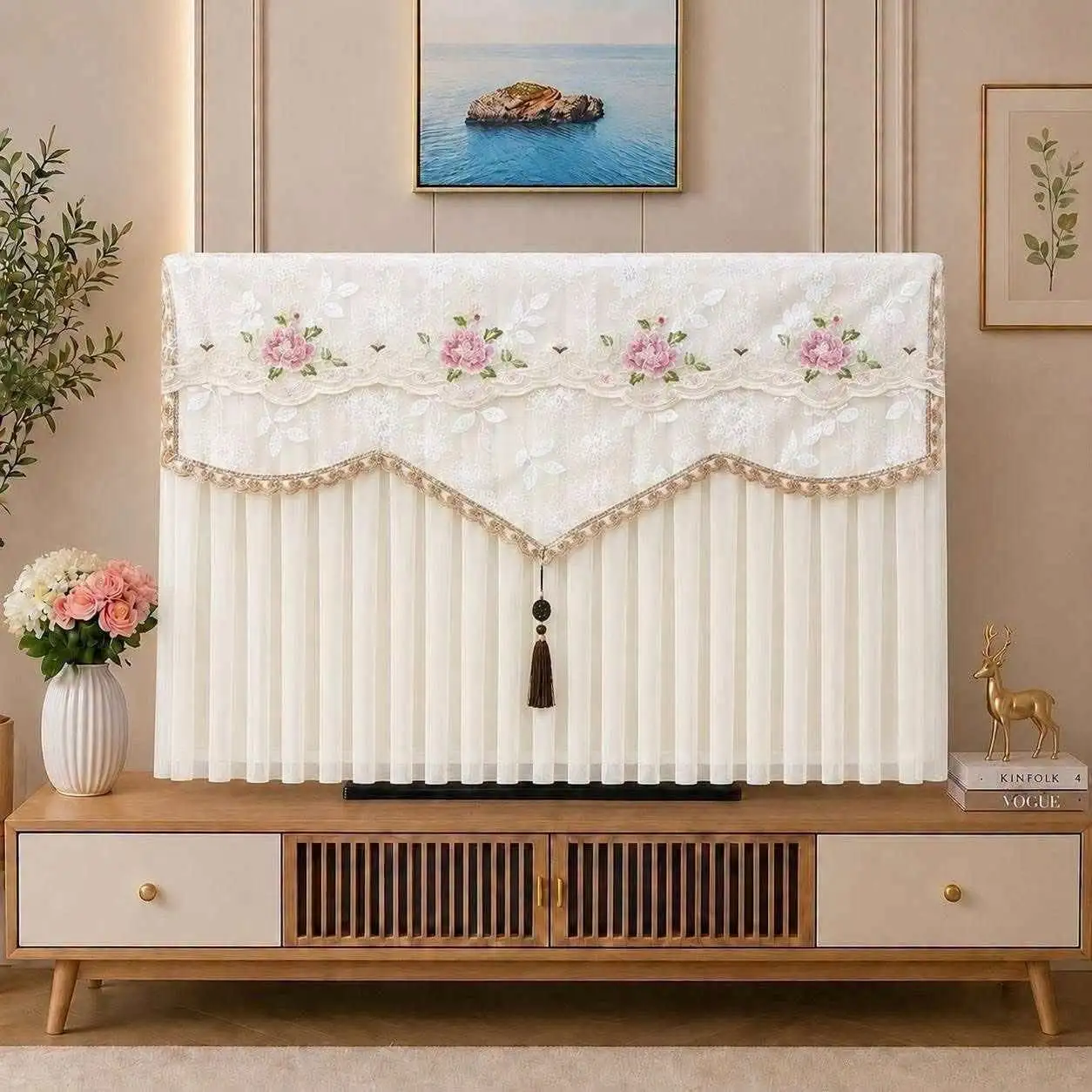 Tv Cover (Off White )