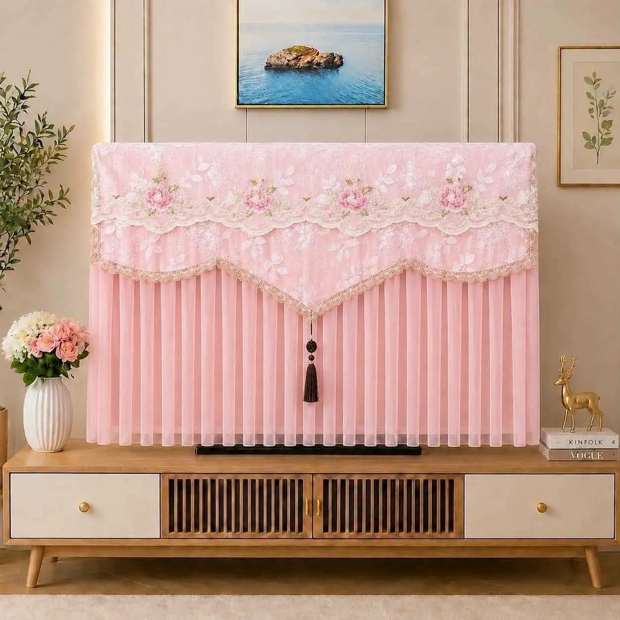 Tv Cover ( Pink )